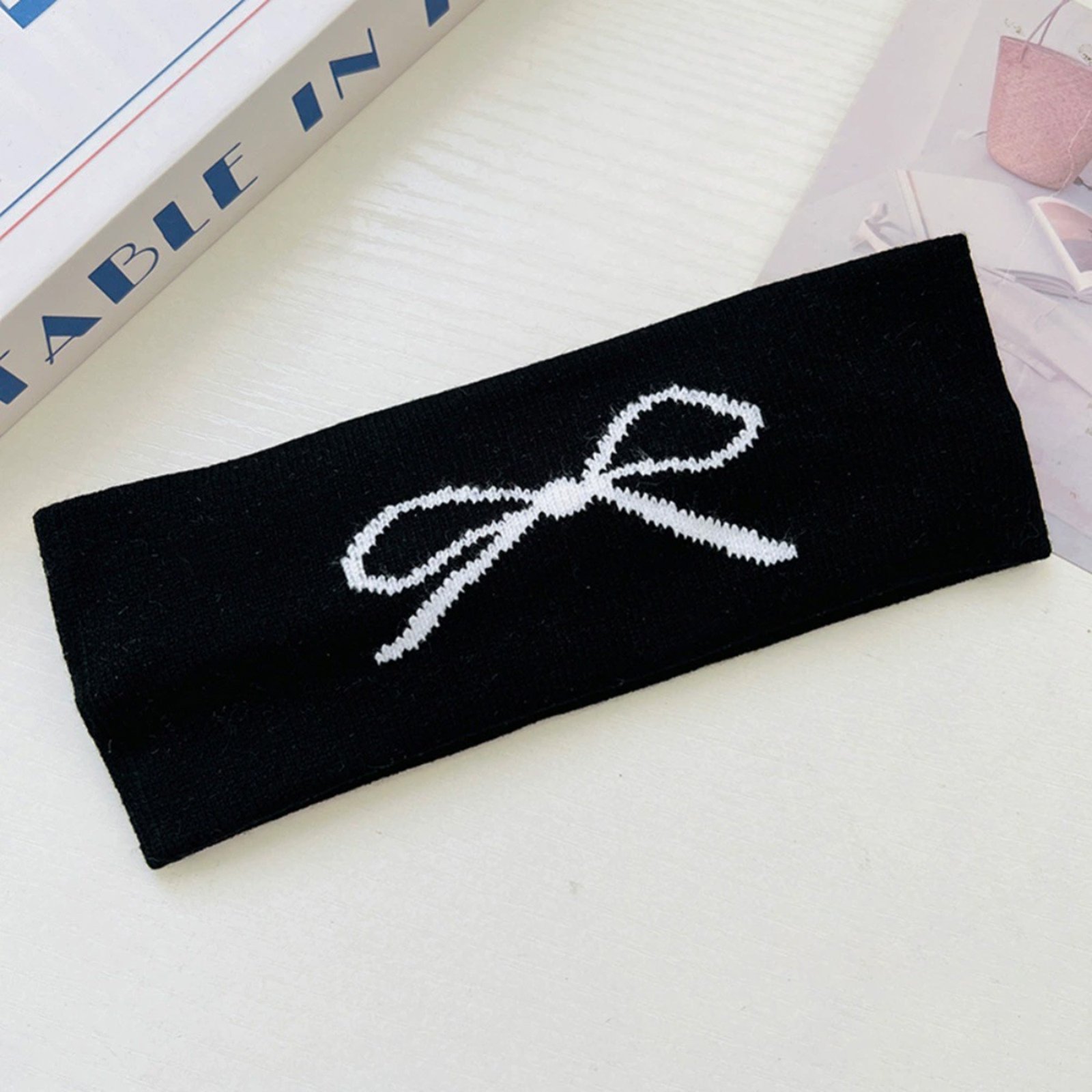 Running Gear Headband - Şık Saç Bandı Geniş Örgü Fiyonklu