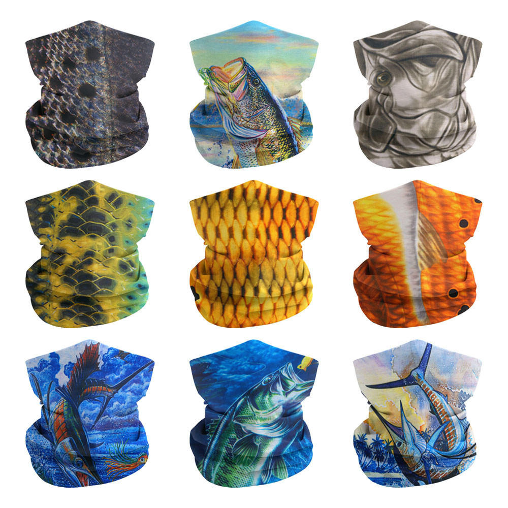 Running Gear Headband - Balık terazi desen boyun körüğü balıkçılık